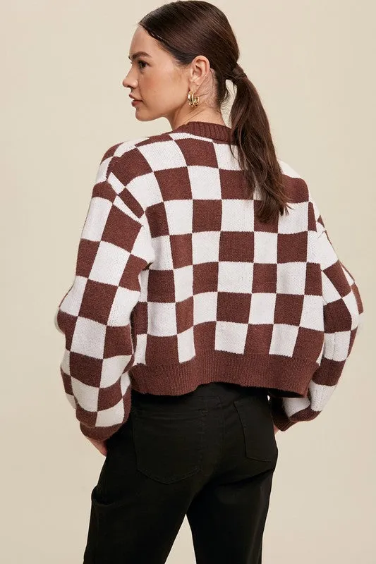 Gingham Bliss Long Sleeve Cropped Cardigan - 3 Colors