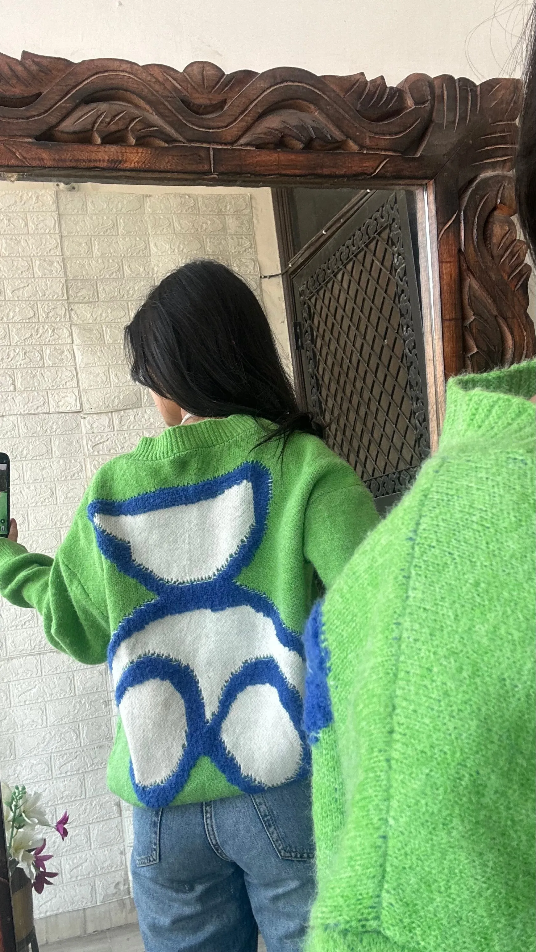 Green cute cardigan