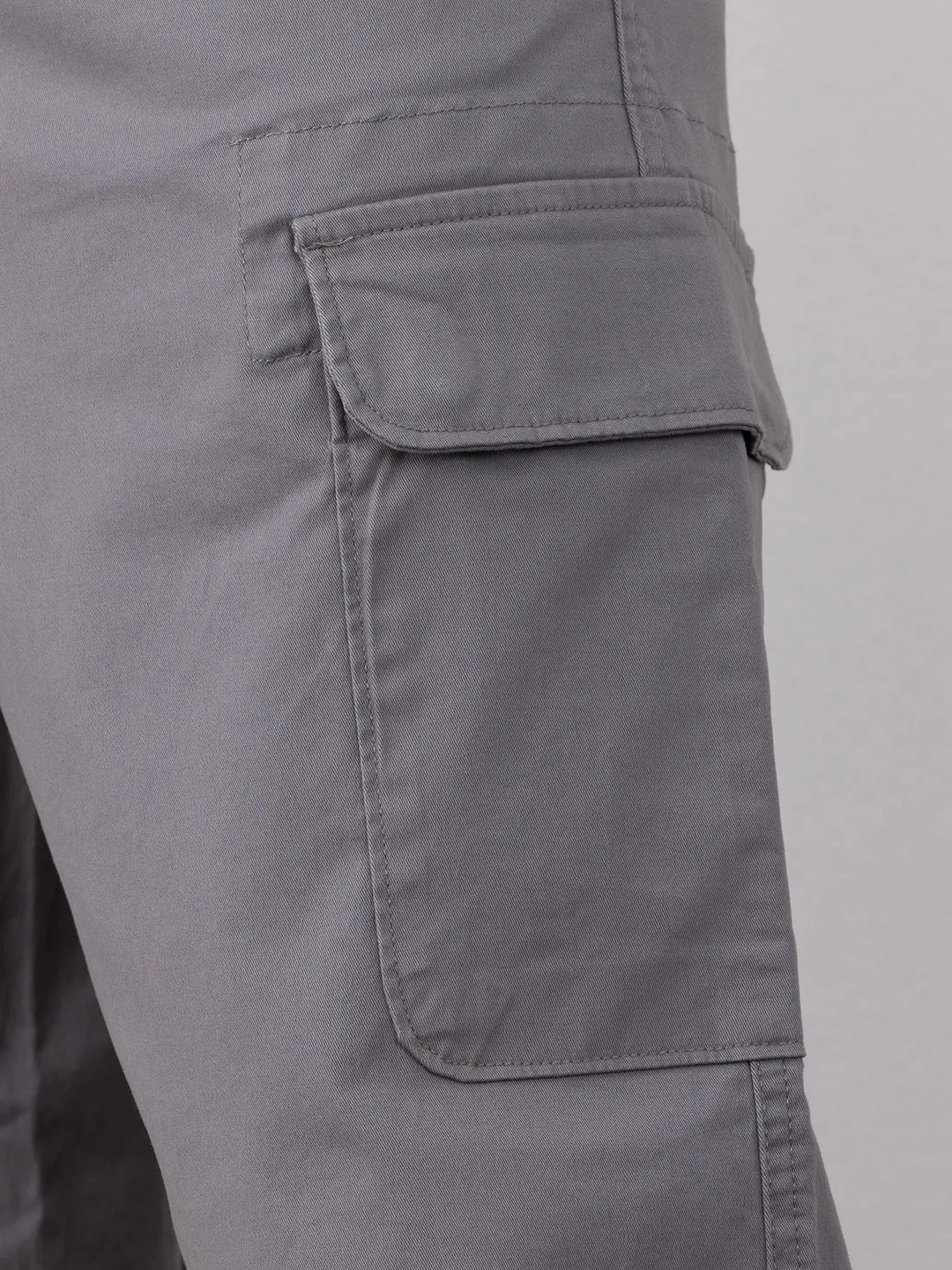 Grey Plain Wide Pants