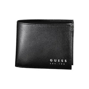 Guess Jeans Chic Black Leather Dual-Compartment Wallet