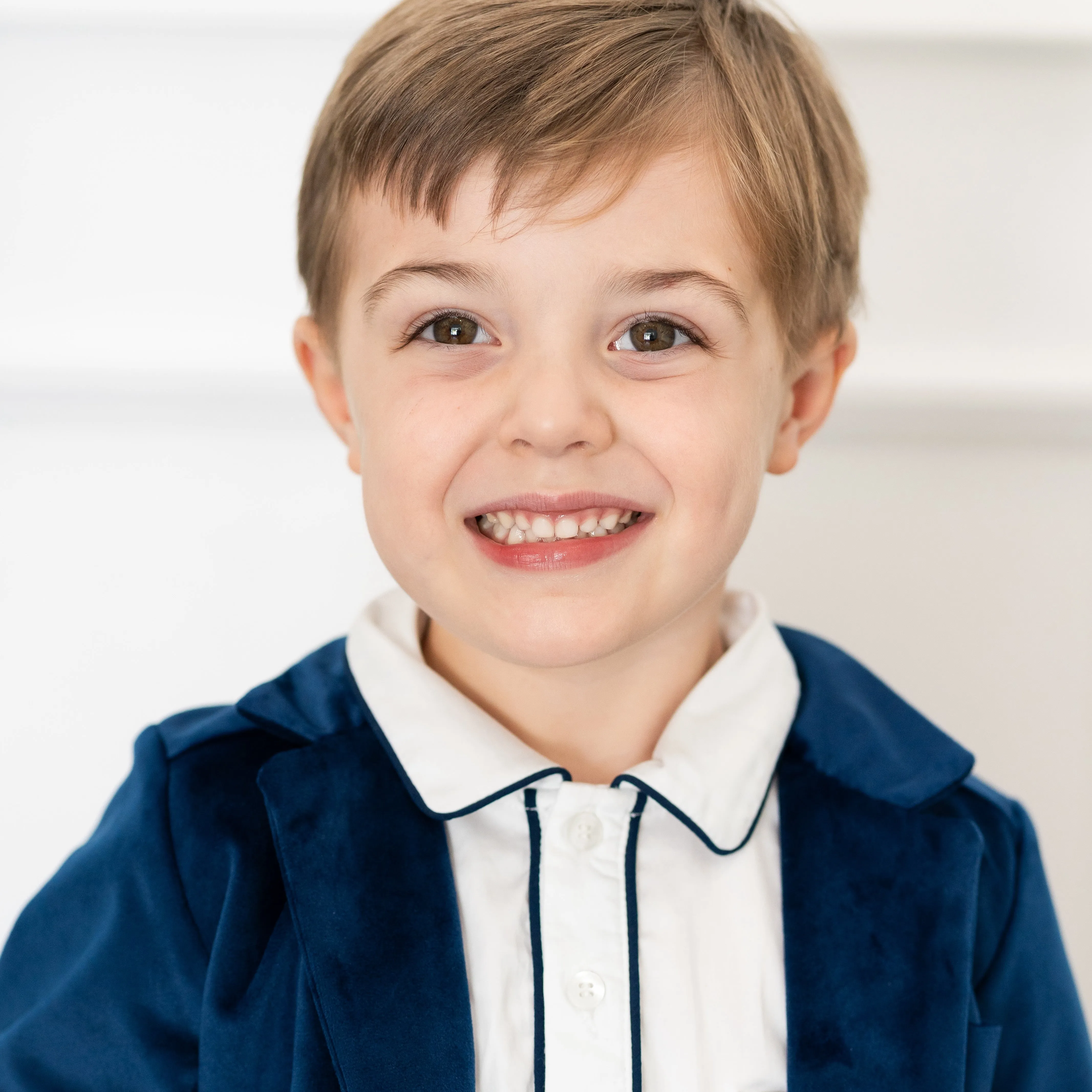 Hayden Long Sleeve Boy Set - Navy Velvet