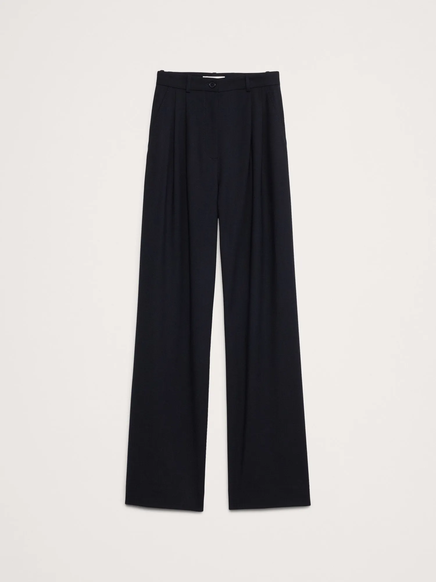 High-Rise Wide-Leg Wool Pant