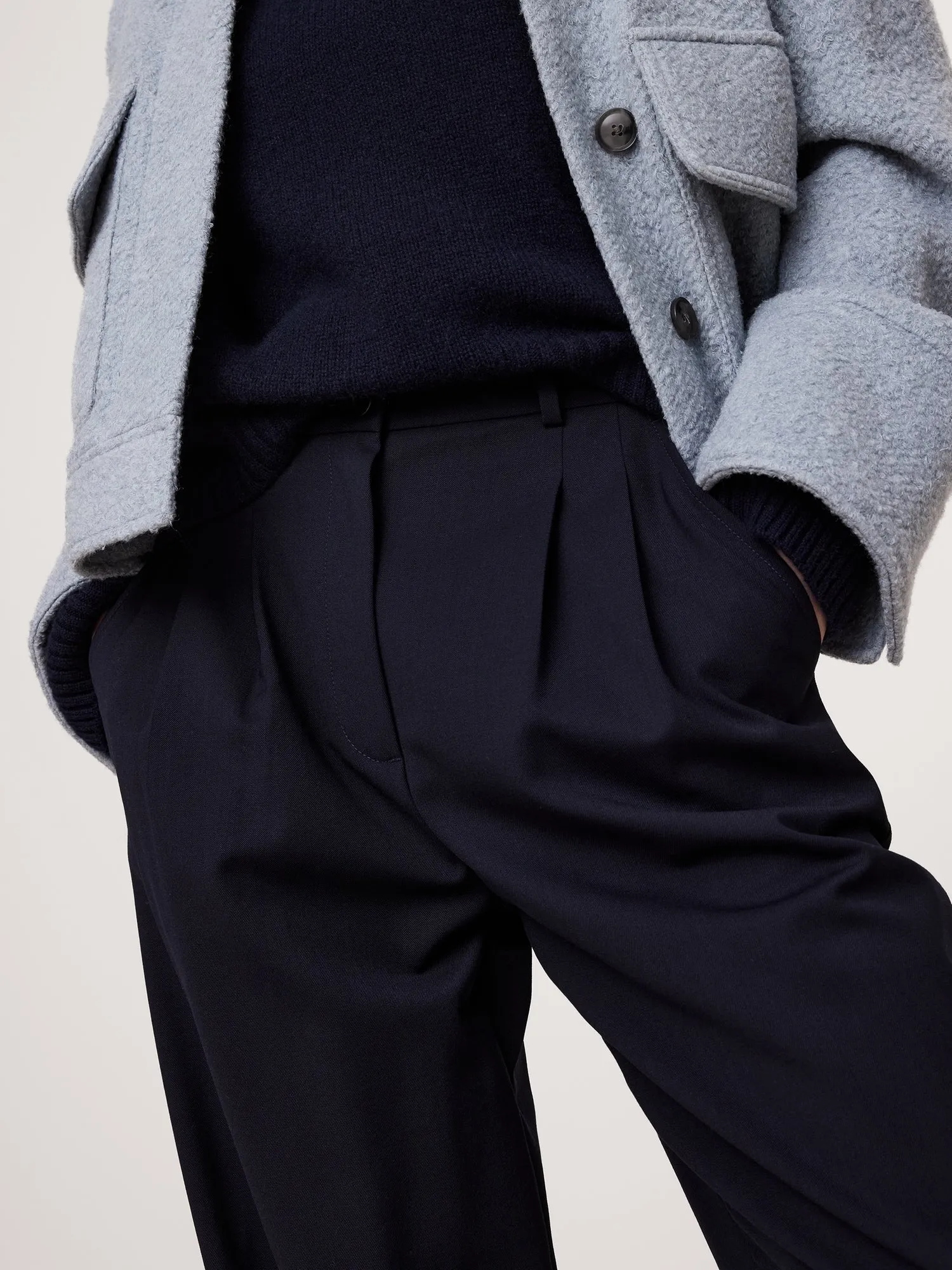 High-Rise Wide-Leg Wool Pant