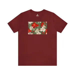 Holiday Flowers, Soft 100% Jersey Cotton T-Shirt, Unisex, Short Sleeve, Retail Fit