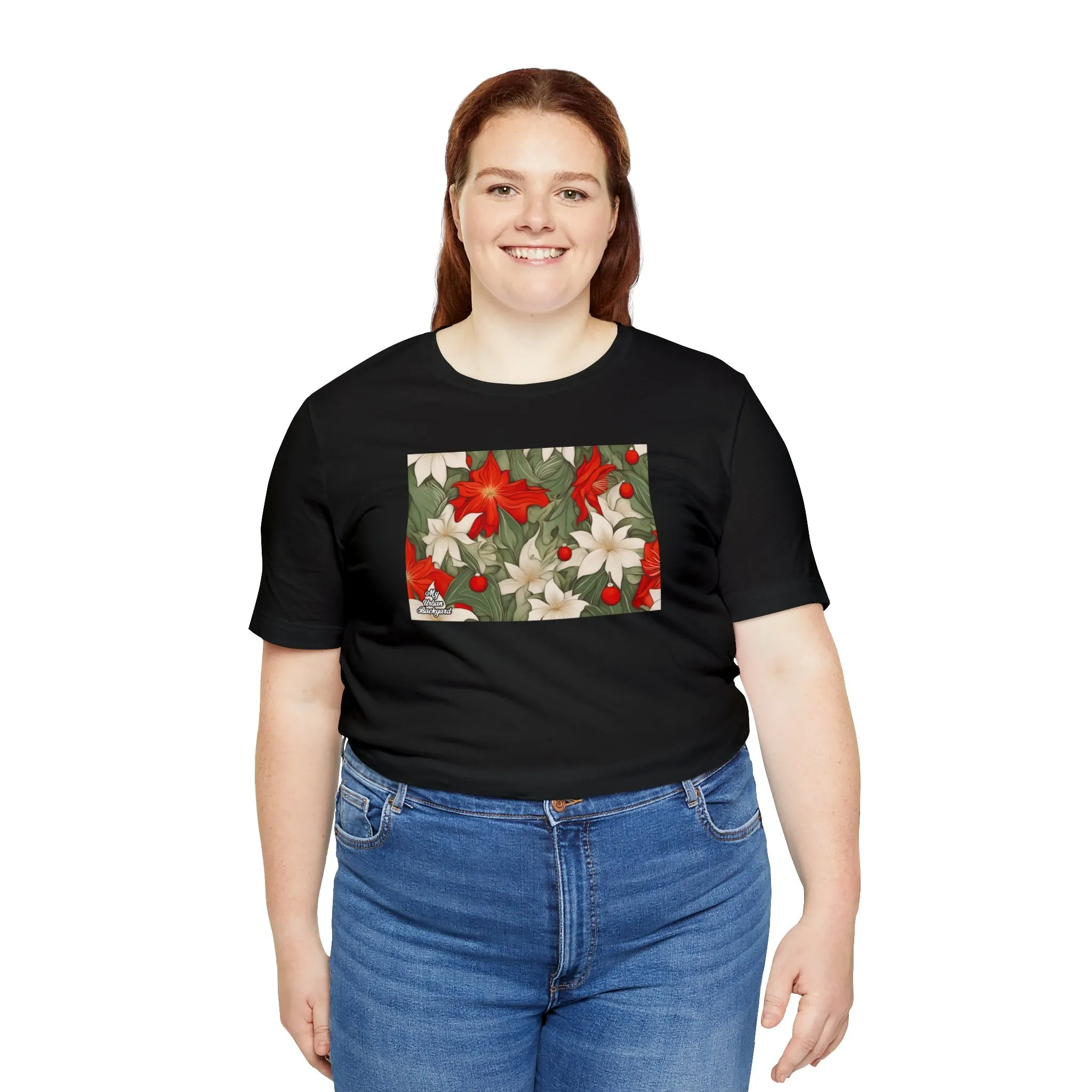 Holiday Flowers, Soft 100% Jersey Cotton T-Shirt, Unisex, Short Sleeve, Retail Fit