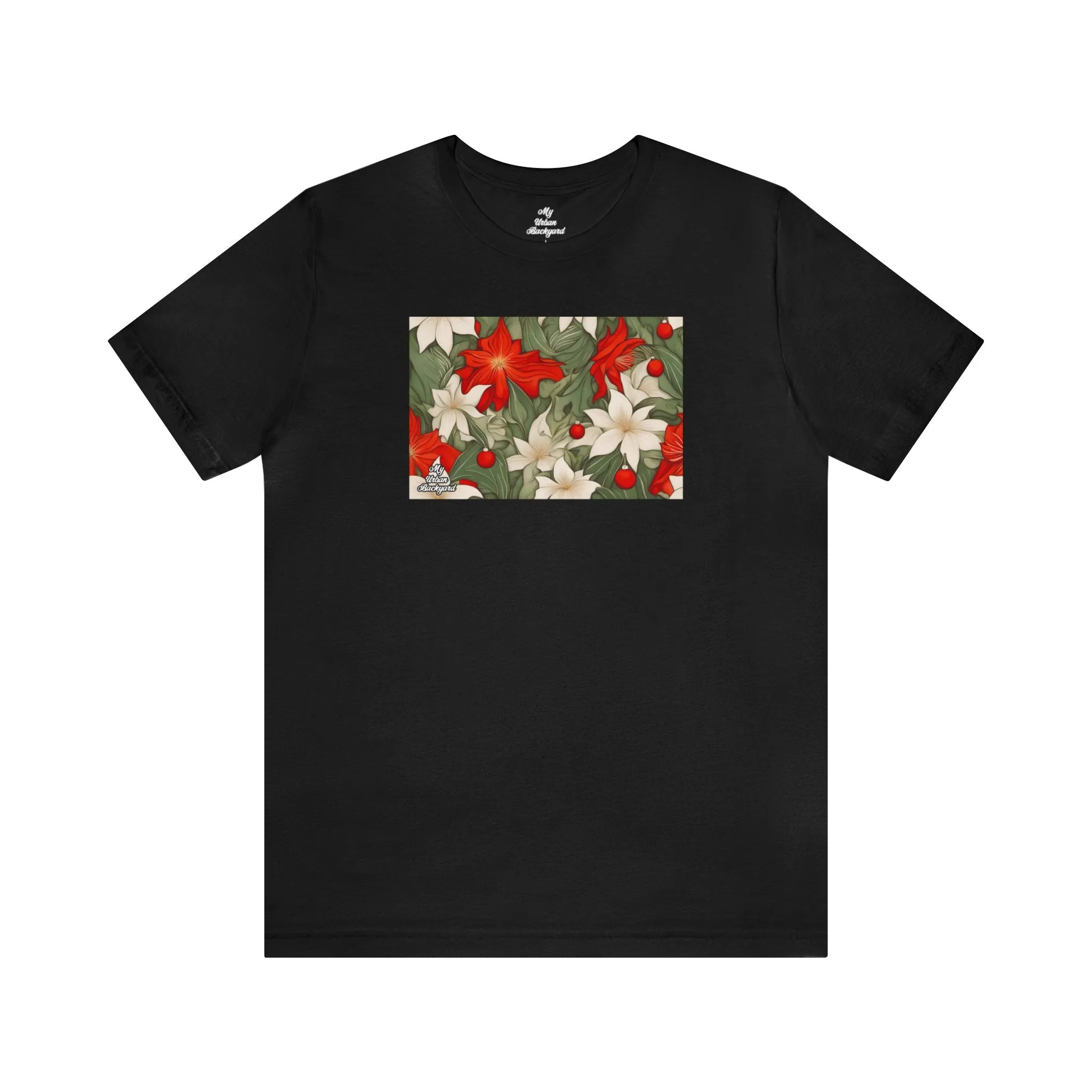 Holiday Flowers, Soft 100% Jersey Cotton T-Shirt, Unisex, Short Sleeve, Retail Fit