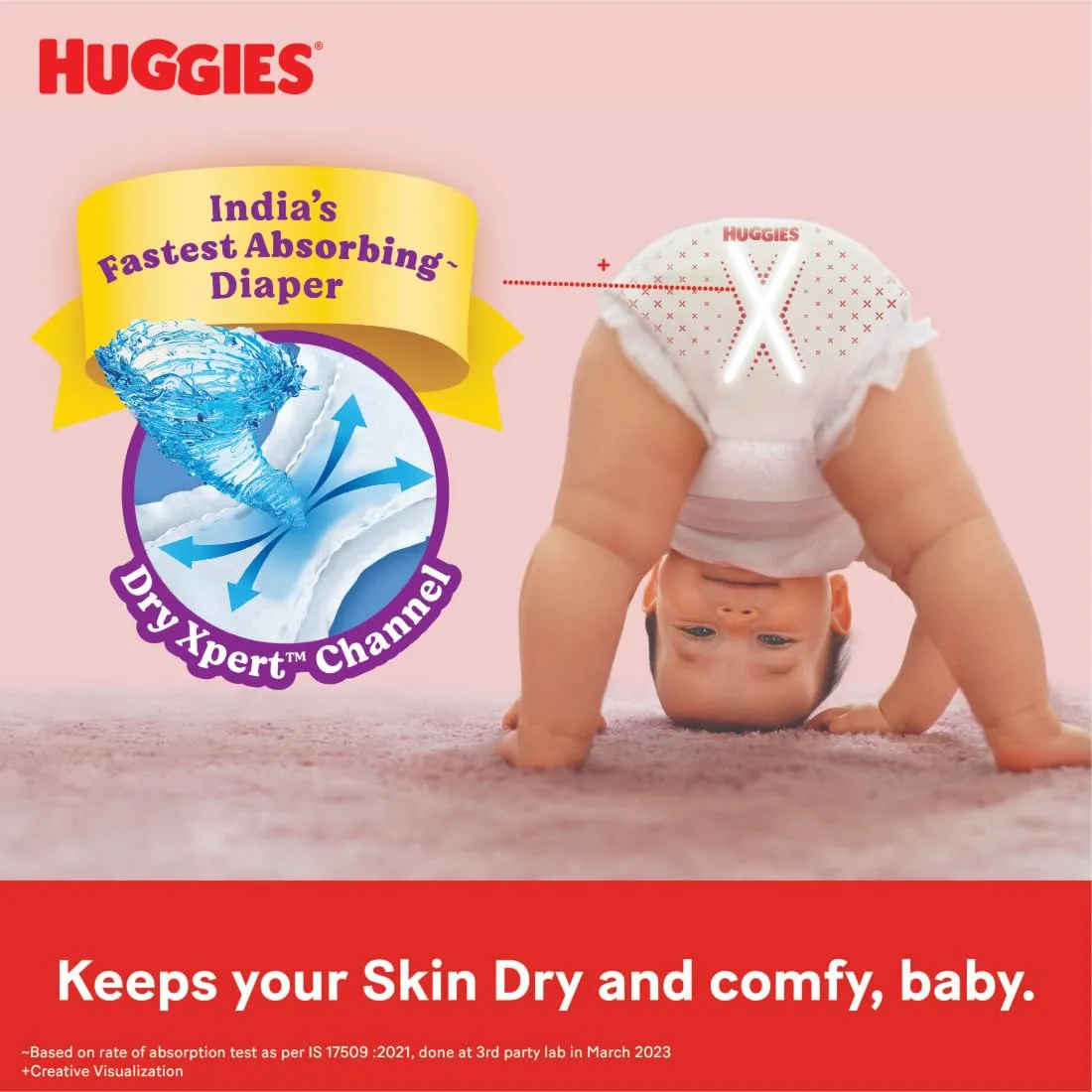 Huggies Complete Comfort Wonder Pants Newborn / Extra Small(Nb/Xs)Size(Up To 5 Kg)Baby Diaper Pants,48 Count,India'S Fastest Absorbing Diaper With Upto 4X Faster Absorption,Unique Dry Xpert Channel