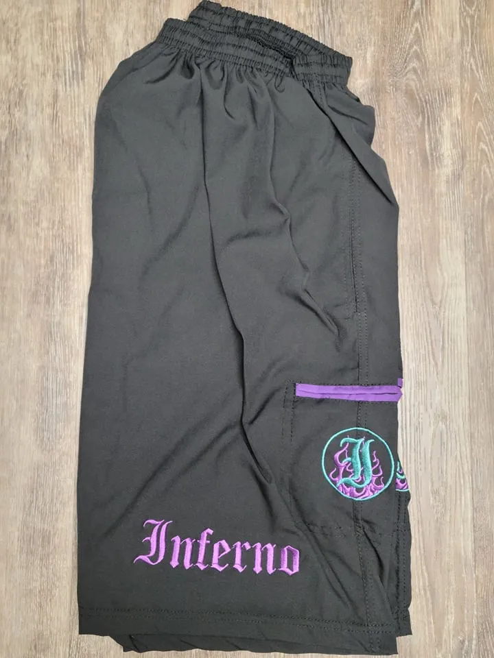 Inferno 4-Way Black Microfiber Shorts