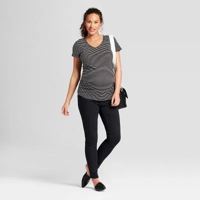 Isabel Maternity by Ingrid & Relaxed Fit Below Knee Skinny Jeans Power Stretch