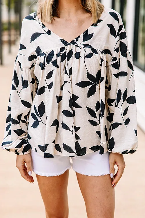 Keep Things Classy Print V-Neck Top