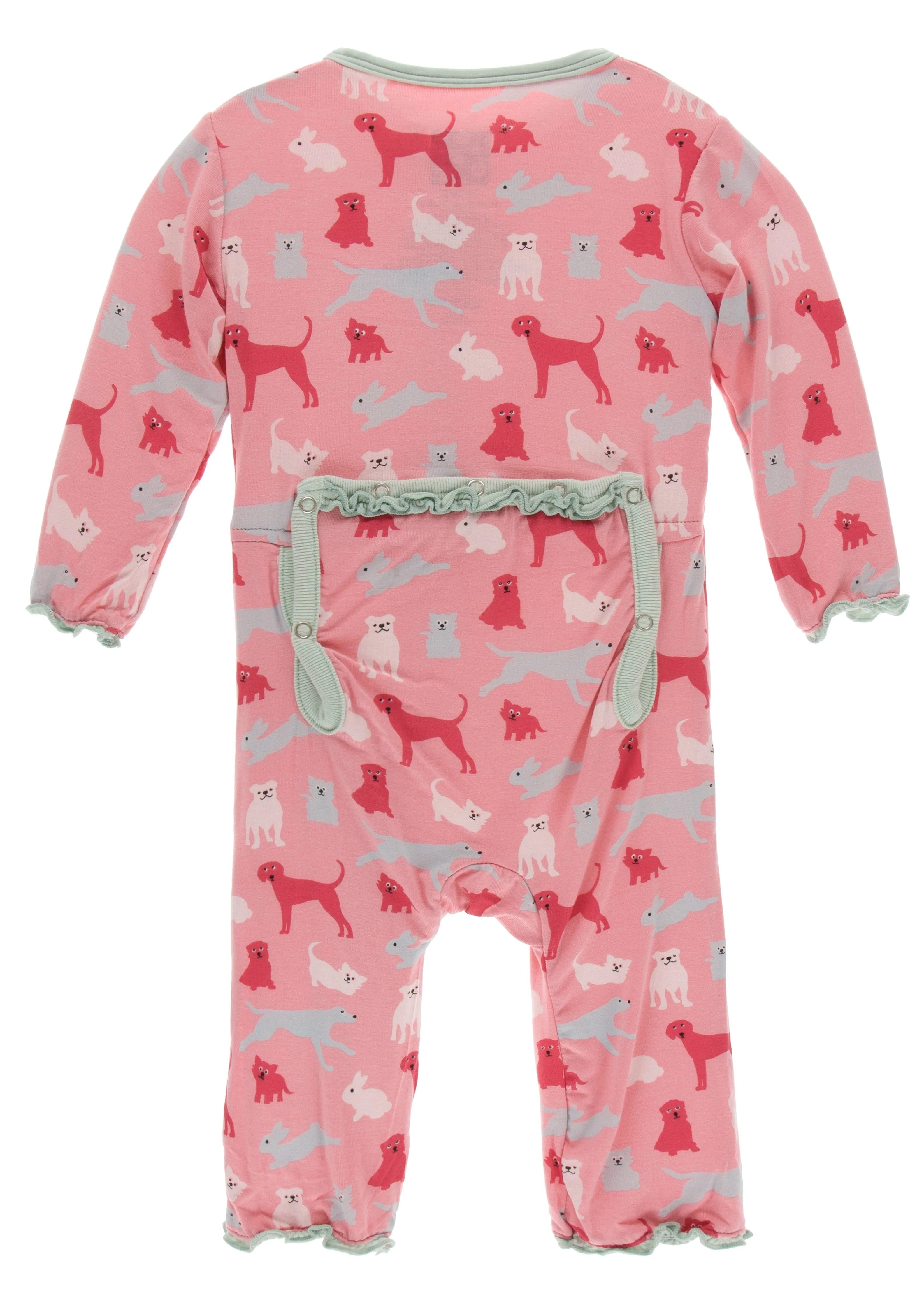 KicKee Pants Strawberry Domestic Animals Muffin Ruffle Coverall with Zipper