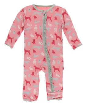 KicKee Pants Strawberry Domestic Animals Muffin Ruffle Coverall with Zipper