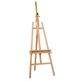 Large Adjustable Beechwood Artist Easel with Brush Holder- 7 Elements