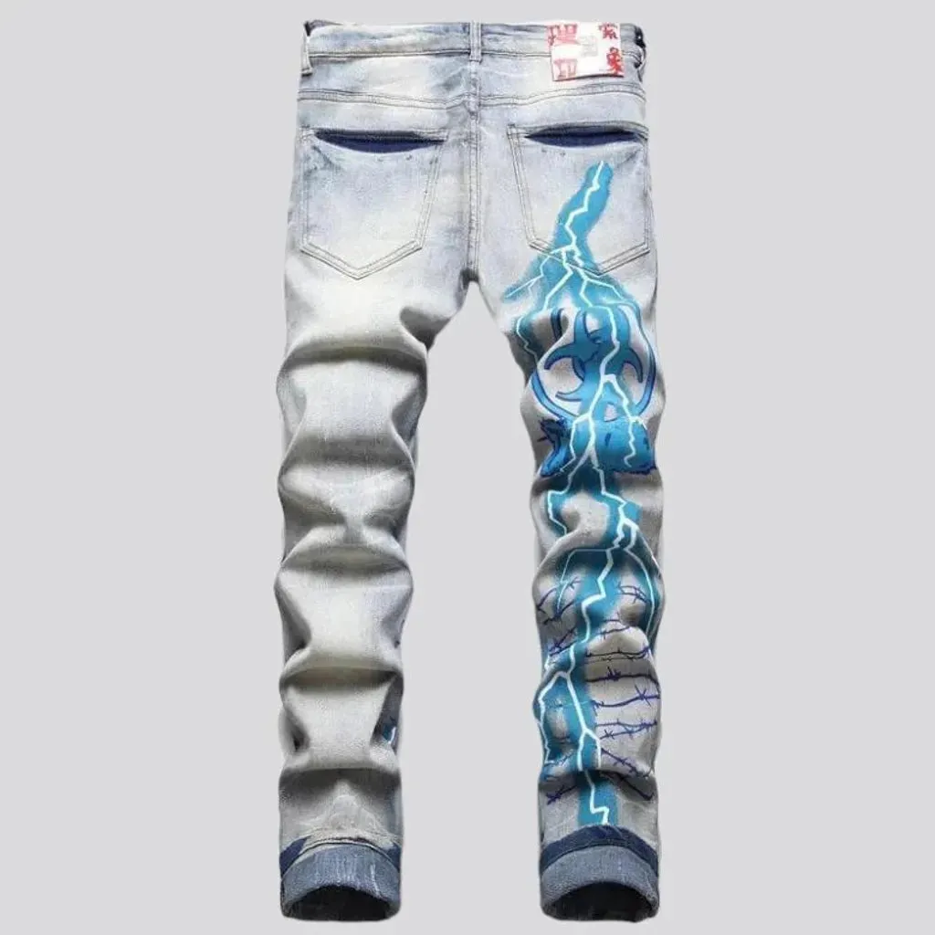 Light-wash vintage jeans
 for men