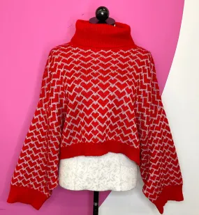 LILI SIDONIO SHIMMER HEART SWEATER - M