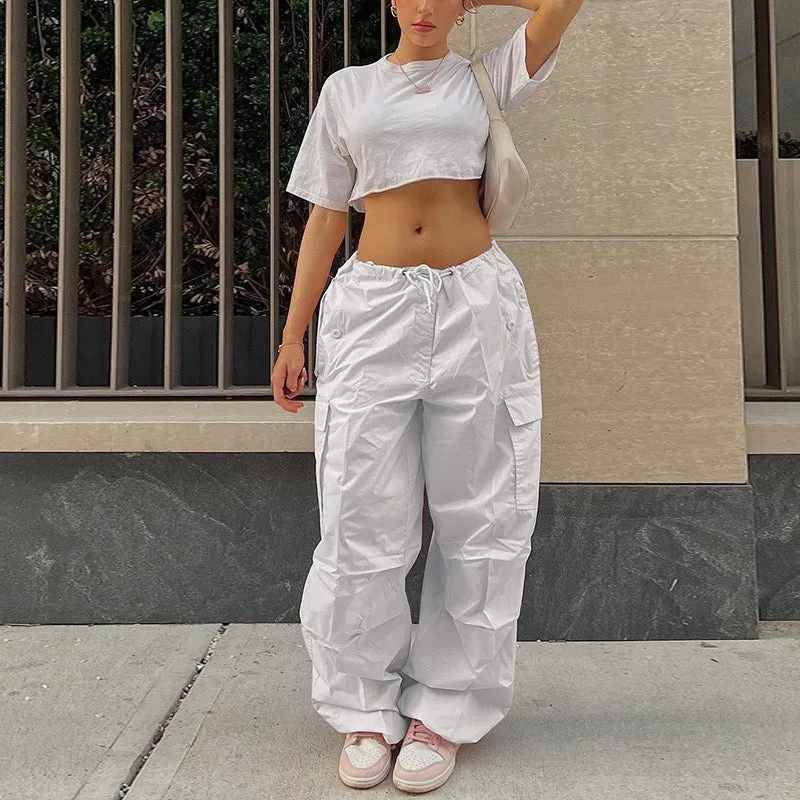 Low Waist Straight Leg Women Cargo Pants