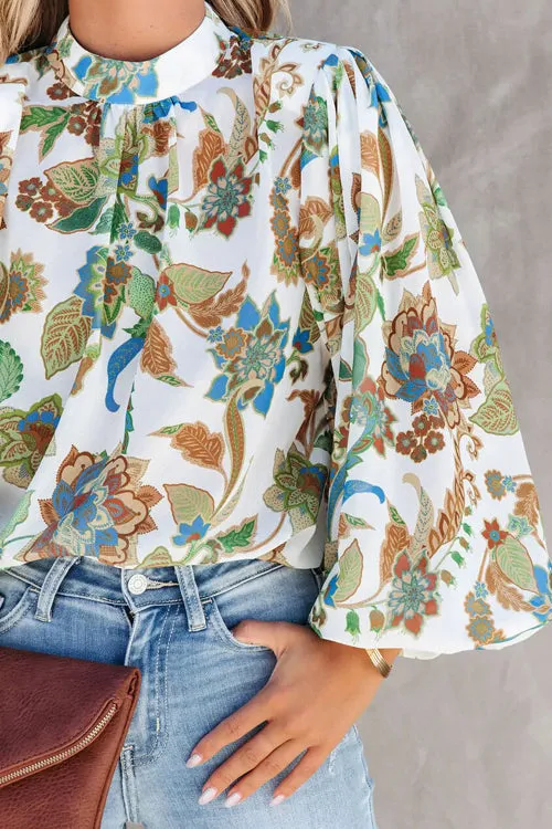 Meet Me Later Floral Print Long Sleeve Top