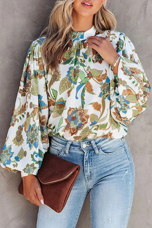 Meet Me Later Floral Print Long Sleeve Top