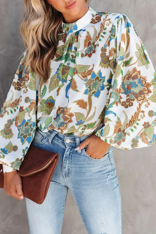 Meet Me Later Floral Print Long Sleeve Top