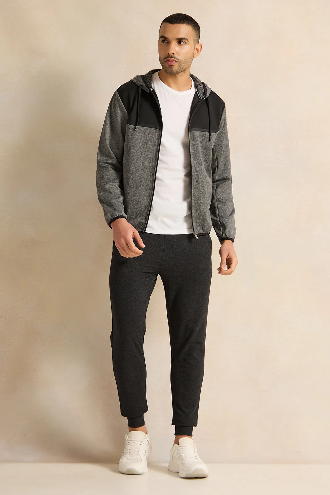 Men Charcoal Active Sweatshirt