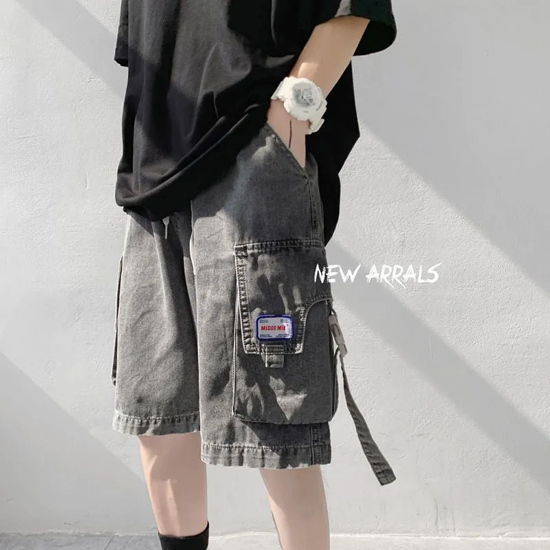 Men's denim casual shorts 2022SS tooling style wear all-match trend jeans summer women half denim pants unisex cargo streetwear