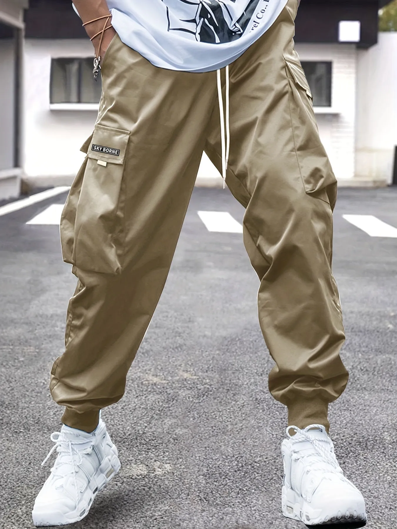 Men's Fashion Cargo Pants - Comfortable Drawstring Waist, Flap Pockets, Breathable Fabric, Ideal for Spring, Fall, Summer Outdoor Sports and Casual Wear - Versatile, Trendy, and Practical