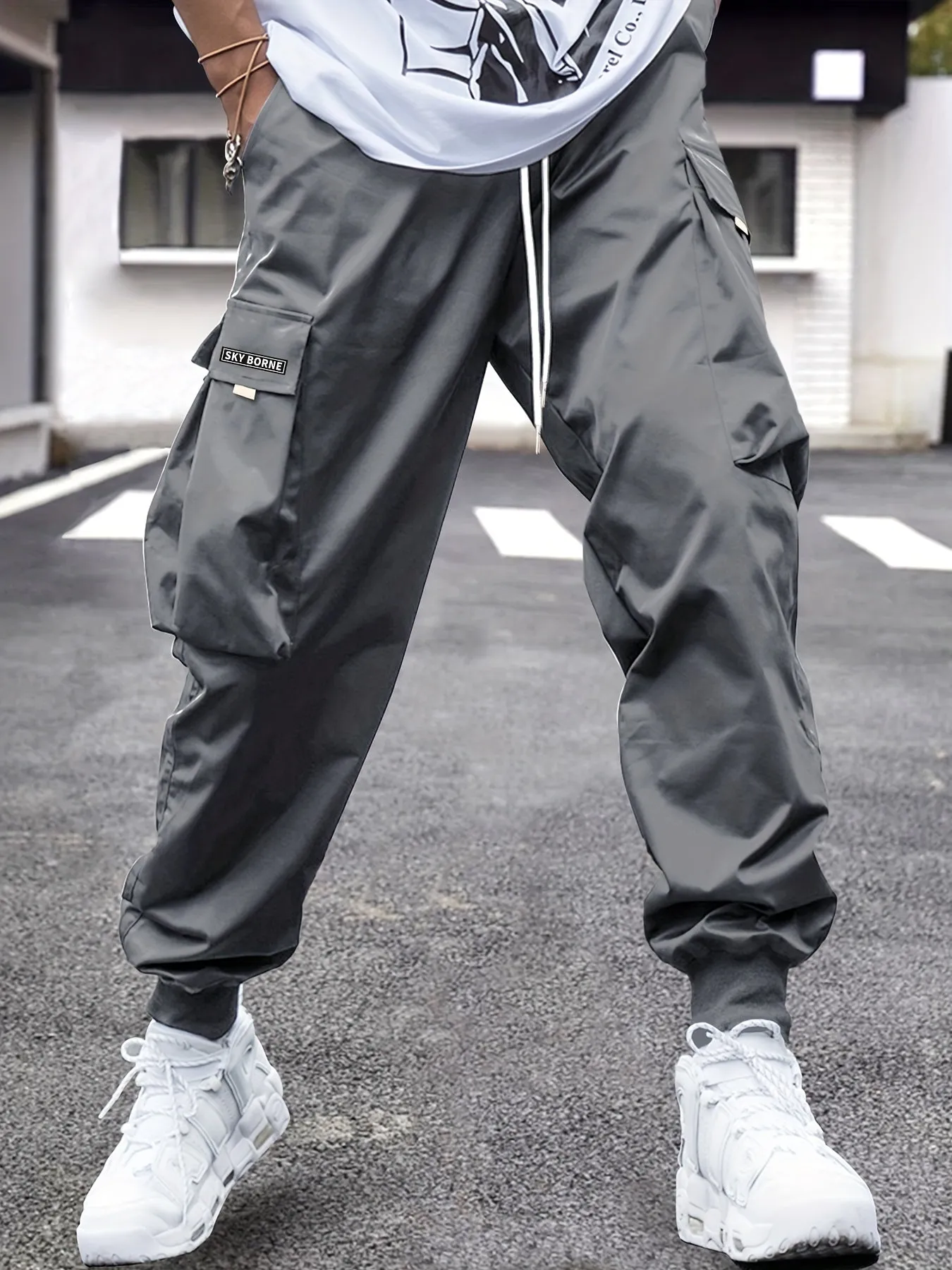 Men's Fashion Cargo Pants - Comfortable Drawstring Waist, Flap Pockets, Breathable Fabric, Ideal for Spring, Fall, Summer Outdoor Sports and Casual Wear - Versatile, Trendy, and Practical