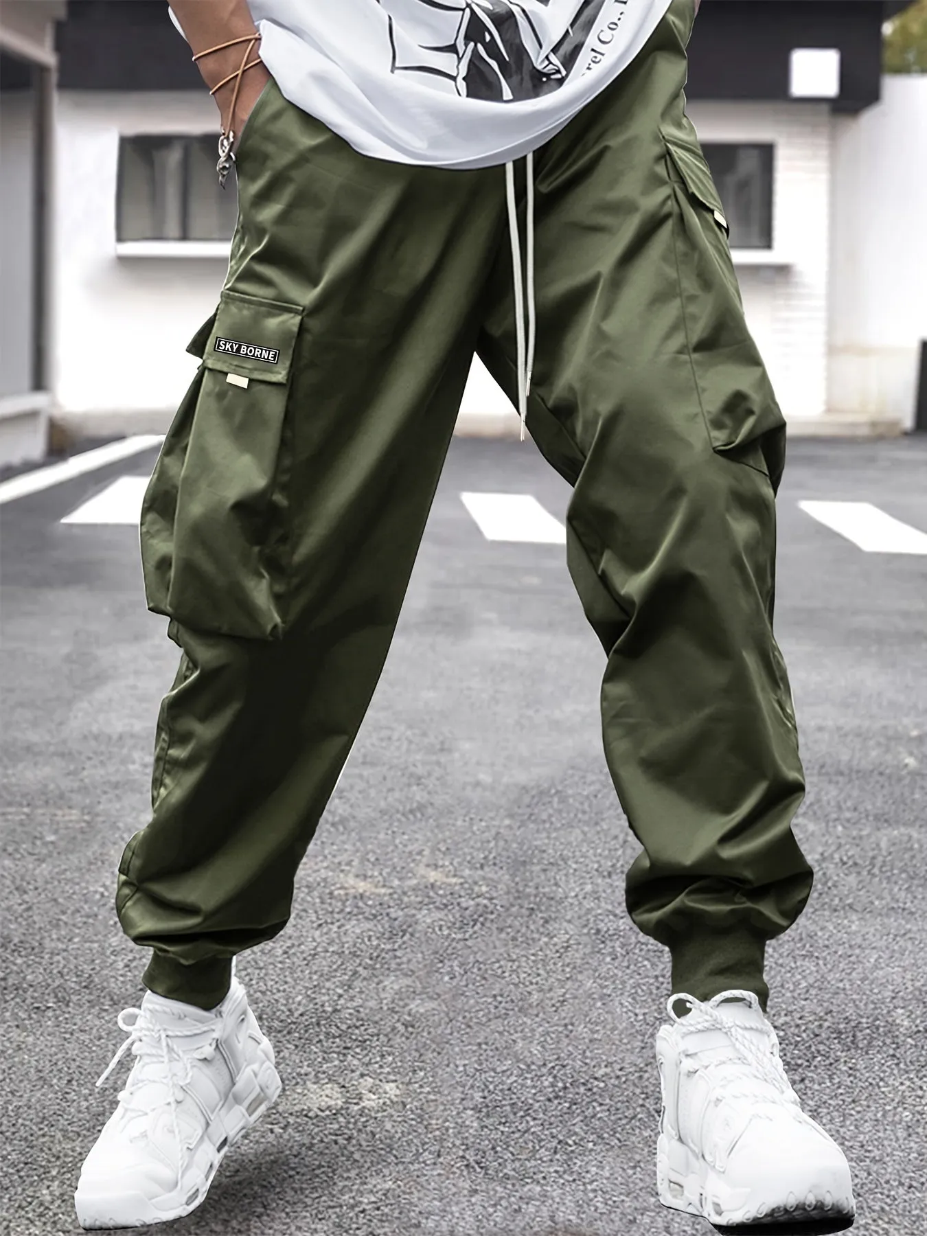 Men's Fashion Cargo Pants - Comfortable Drawstring Waist, Flap Pockets, Breathable Fabric, Ideal for Spring, Fall, Summer Outdoor Sports and Casual Wear - Versatile, Trendy, and Practical