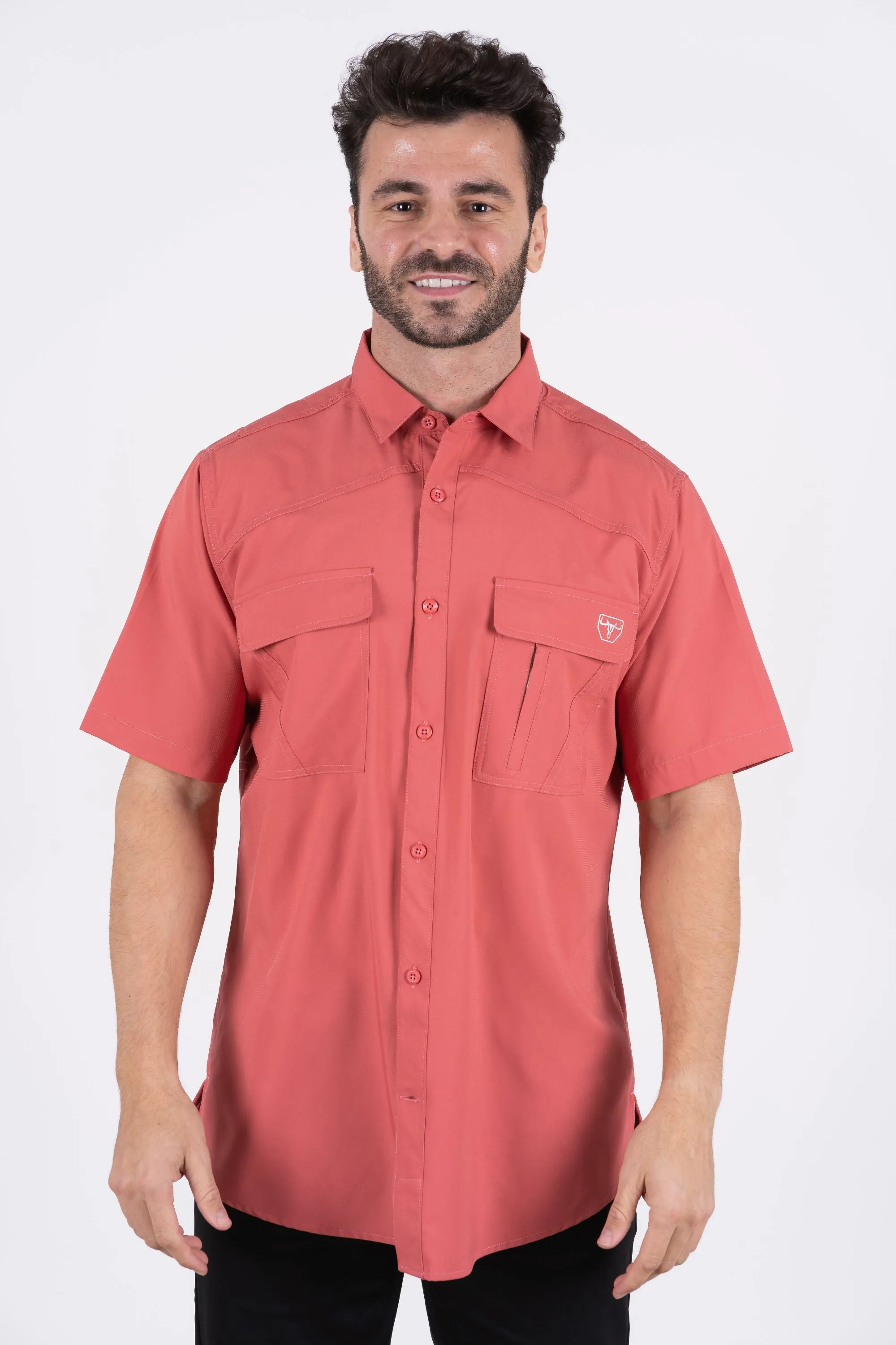 Men's Fishing Salmon Short Sleeve Shirt