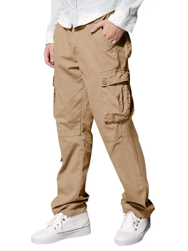 Men's multi-pocket loose casual straight cargo pants