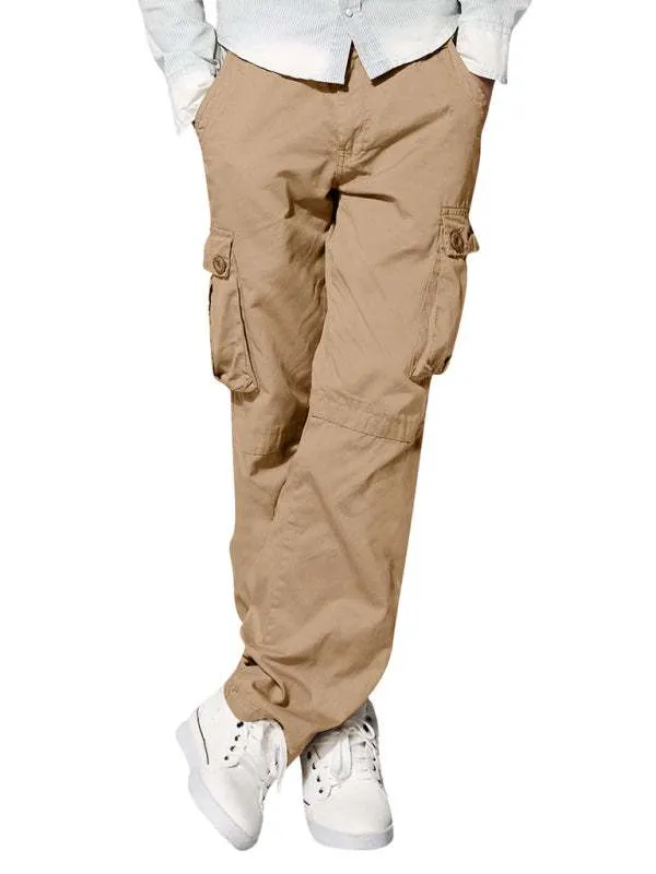 Men's multi-pocket loose casual straight cargo pants