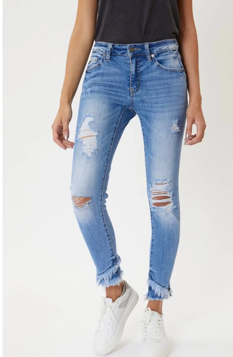 Mid Rise double hem skinnies