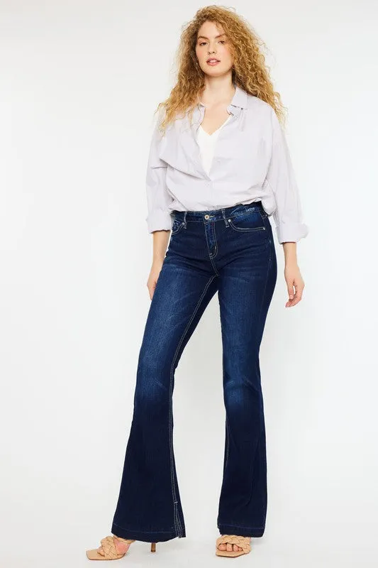 Mid Rise Hem Detail Flare