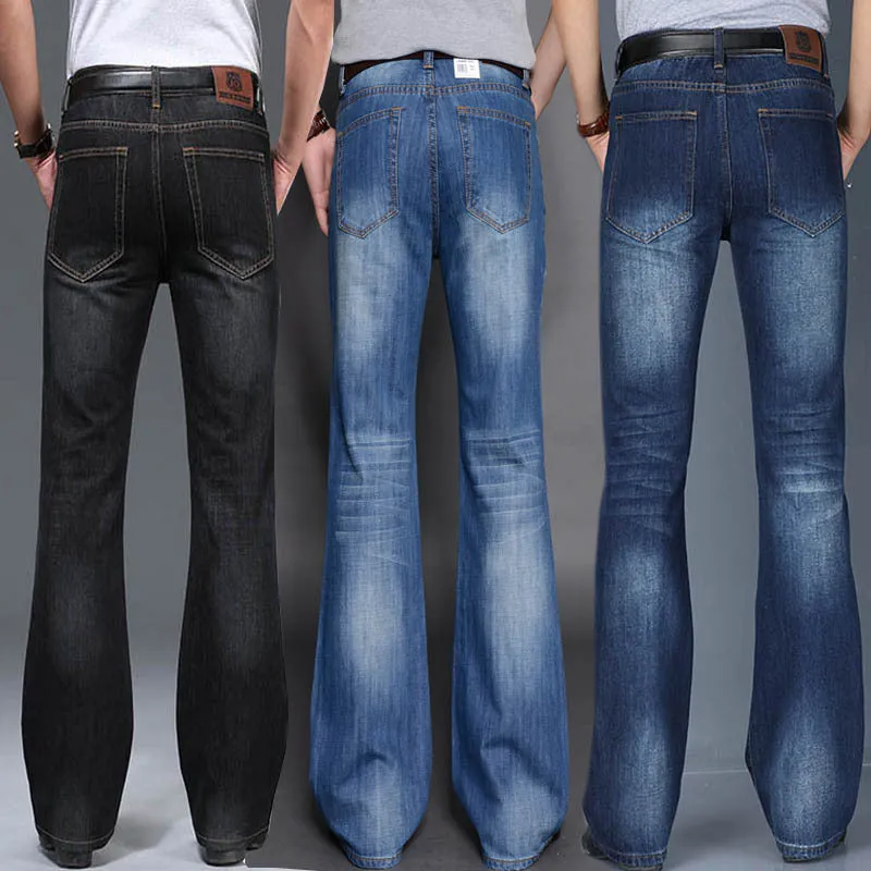 Modis Big Flared Boot Cut Leg Flared Loose Fit high Waist Male Designer Classic Denim Jeans