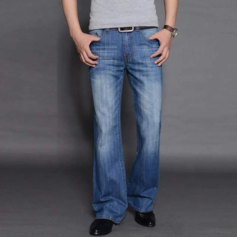 Modis Big Flared Boot Cut Leg Flared Loose Fit high Waist Male Designer Classic Denim Jeans