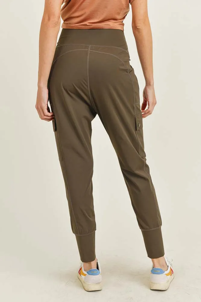 Mono B Drop Crotch Utility Lycra-Blend Pants