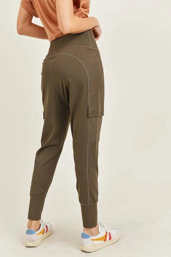 Mono B Drop Crotch Utility Lycra-Blend Pants