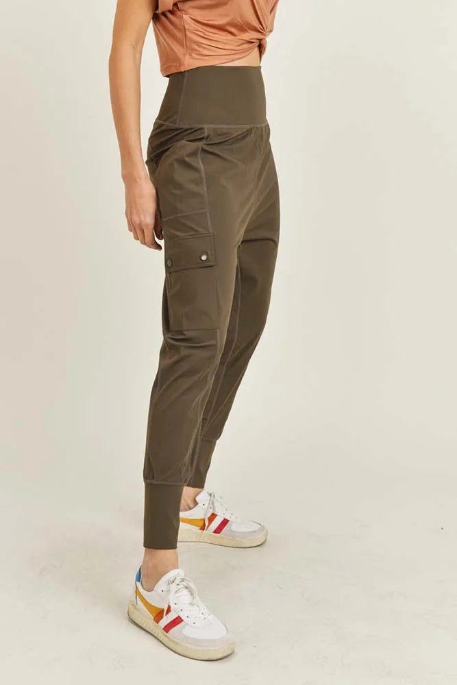 Mono B Drop Crotch Utility Lycra-Blend Pants