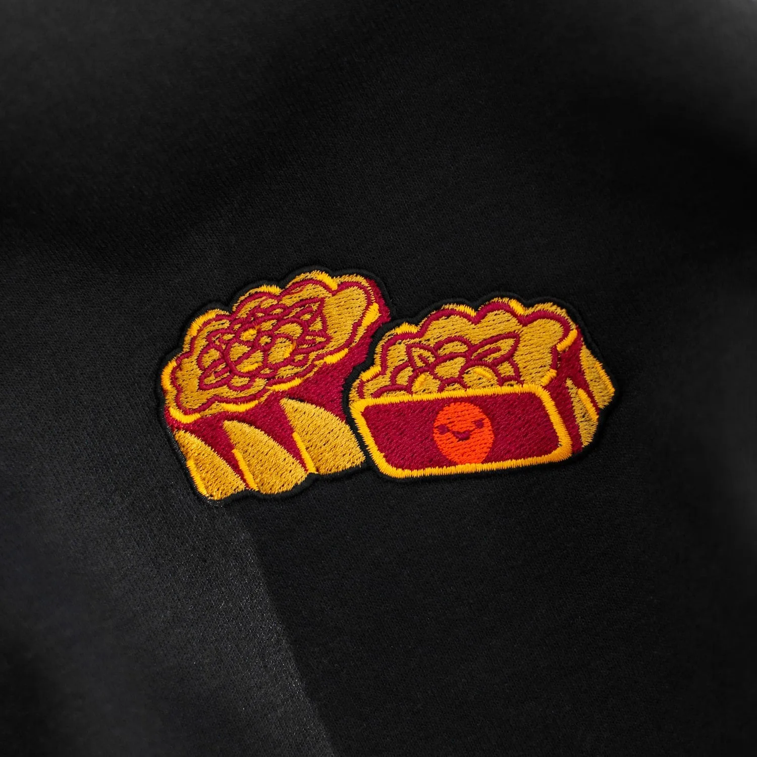 Mooncake Embroidered Crop Hoodie