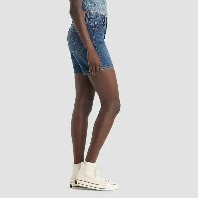 New - Levi's 501 Women's Mid-Thigh High-Rise Jean Denim Shorts Above-Knee, Blue