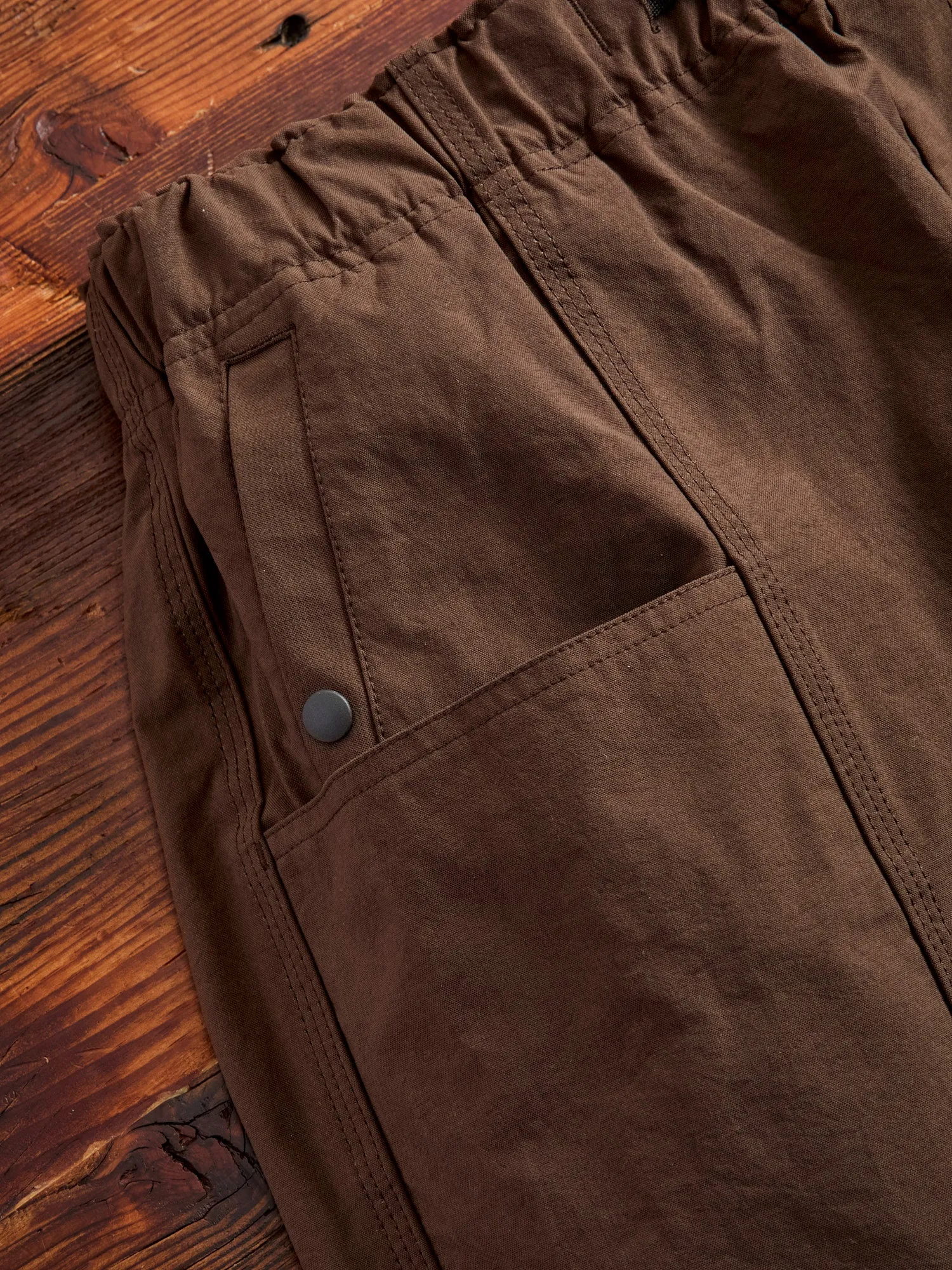 Nylon Oxford Belted C.S Pant in Brown