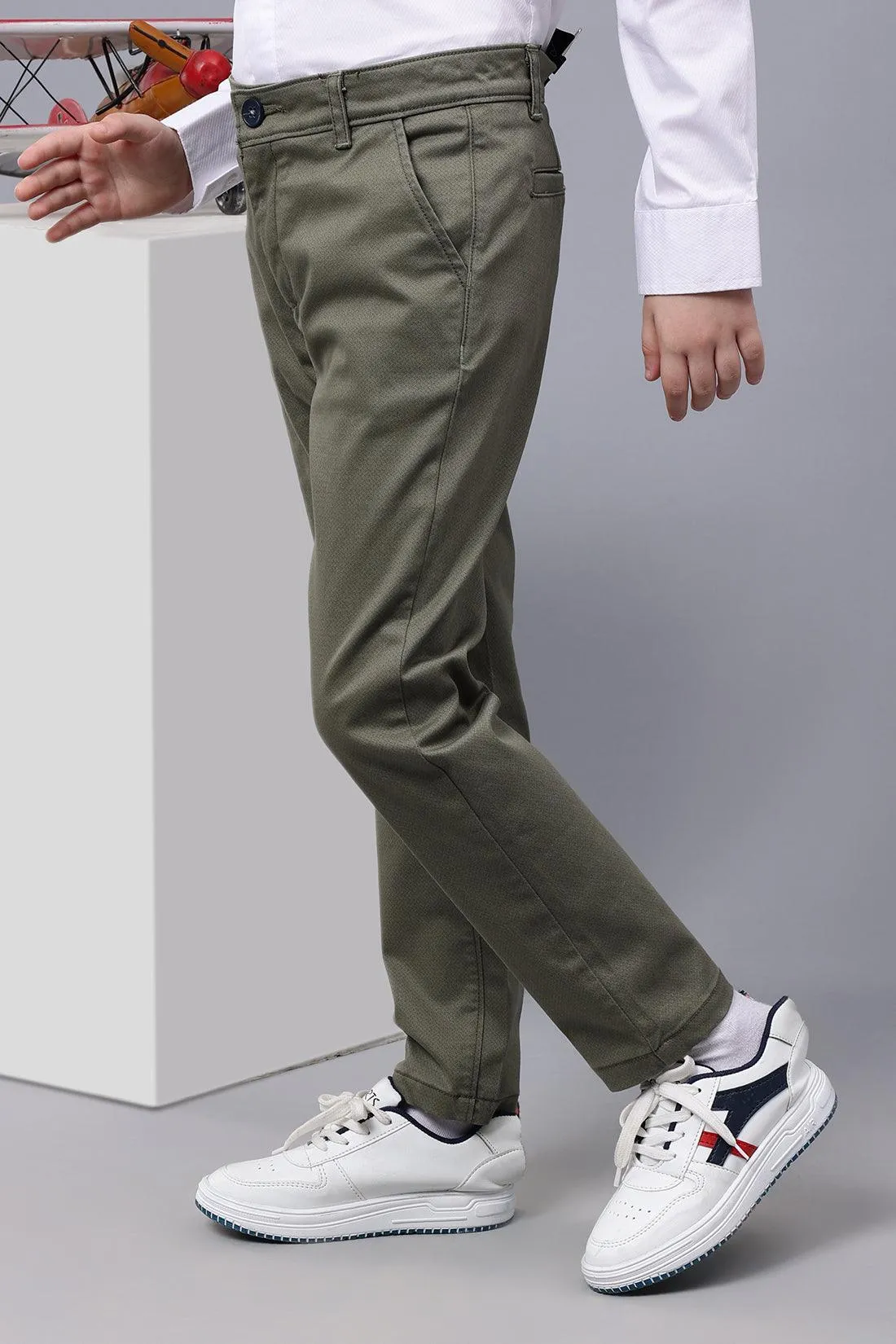 One Friday Kids Boys Cotton Grey Trouser