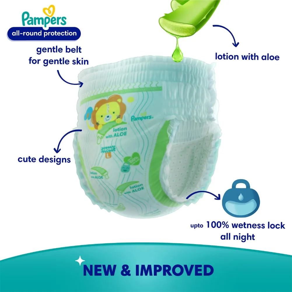 Pampers All round Protection Pants, Large size baby Diapers, (L) 36 Count,9-14 kg Lotion with Aloe Vera