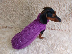 Pet clothes dog jumper with beads,holiday dog clothes,gift for pets ,Classic Aran Knit Dog Sweater,Knitted jumper for dog, sweater dachshund