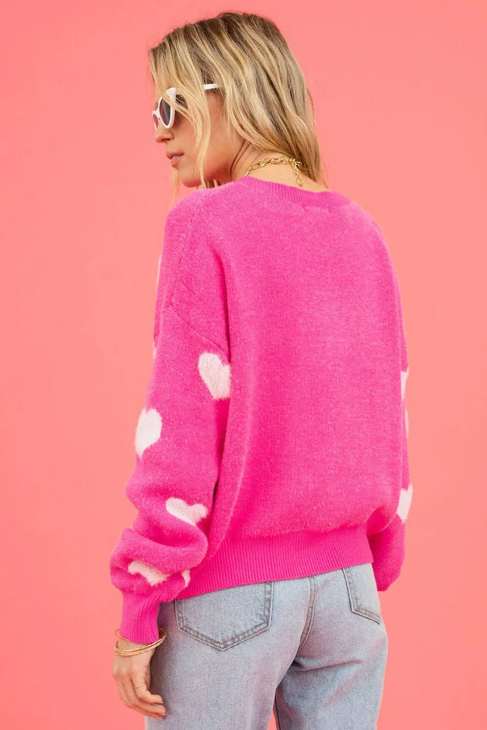 Pink Valentine Heart Sweater