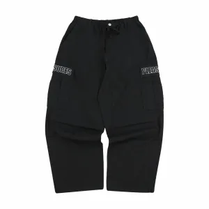 Pleasures Visitor Wide Cargo Pants (Black)