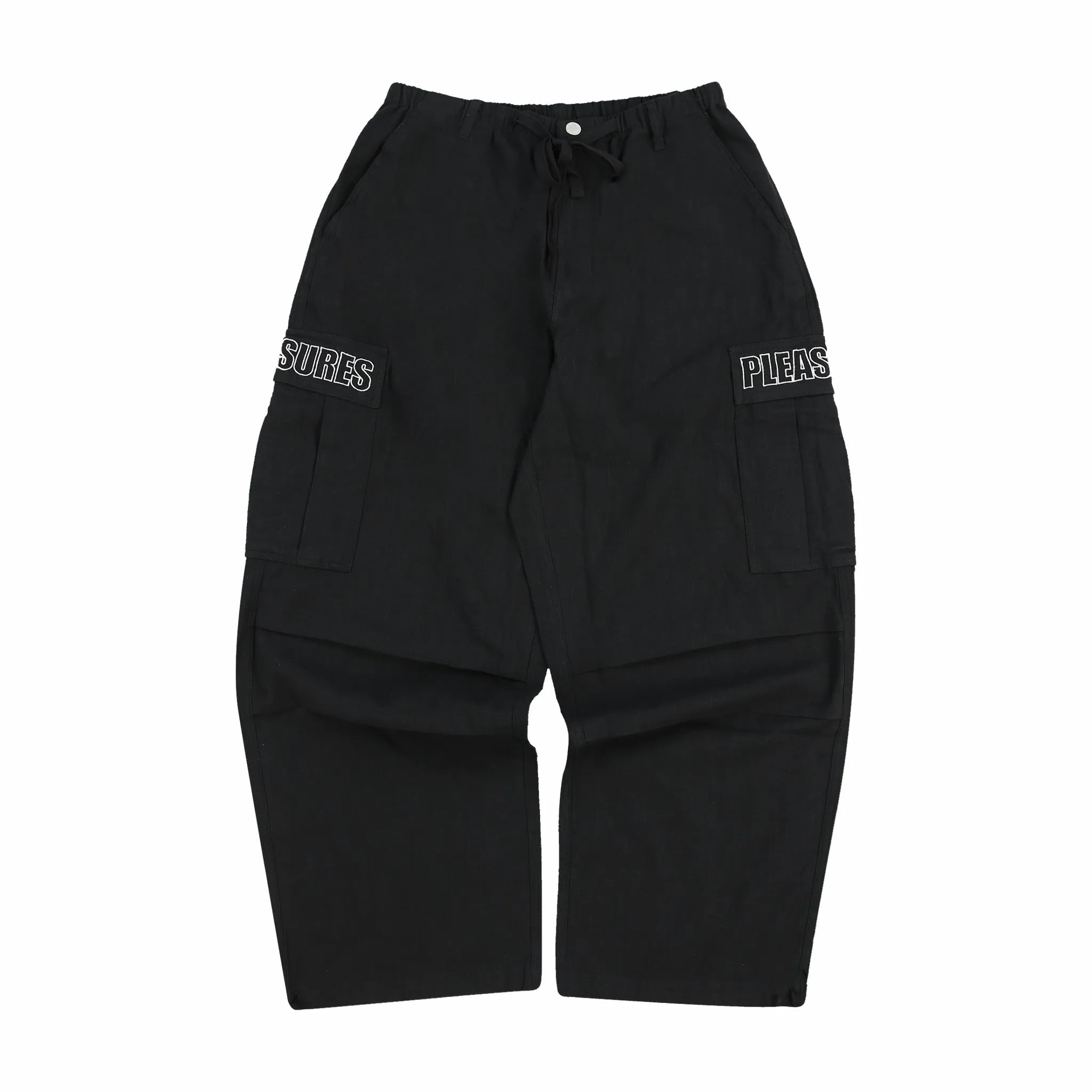 Pleasures Visitor Wide Cargo Pants (Black)