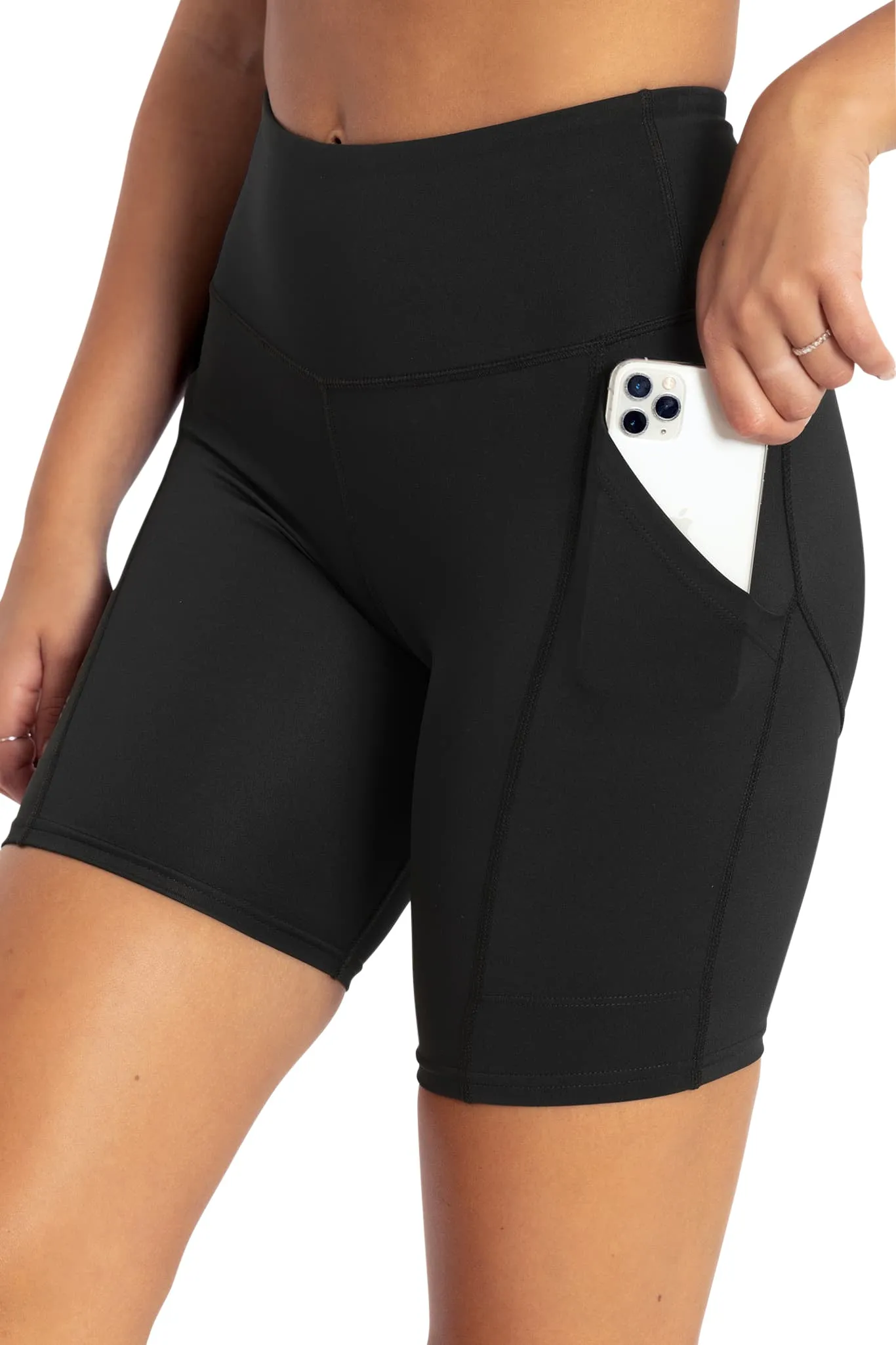 Power Up High Waisted Pocket Bike Short Peachies