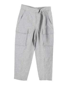 Premium Grey Cotton Cargo Pants with Multiple Pockets