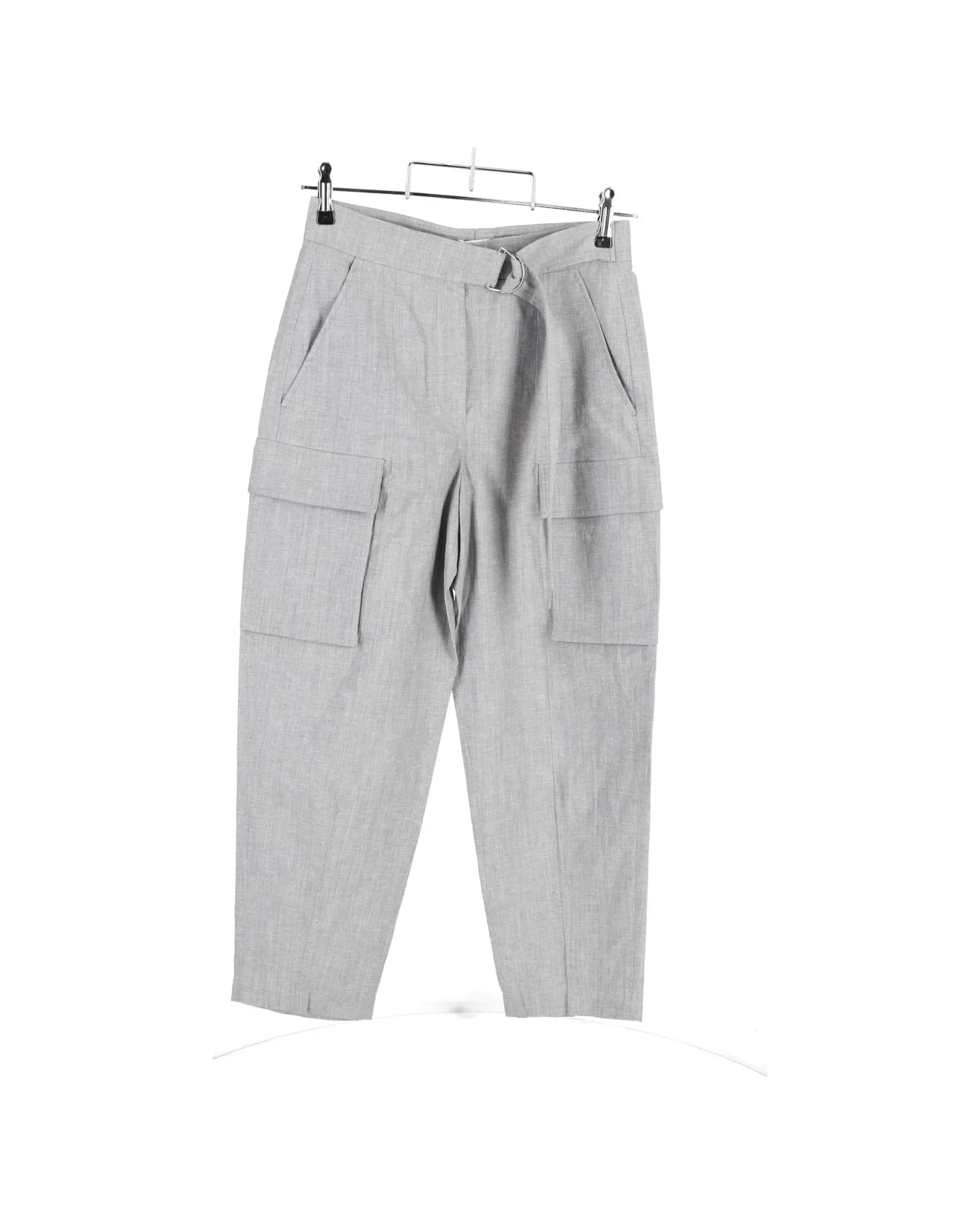 Premium Grey Cotton Cargo Pants with Multiple Pockets